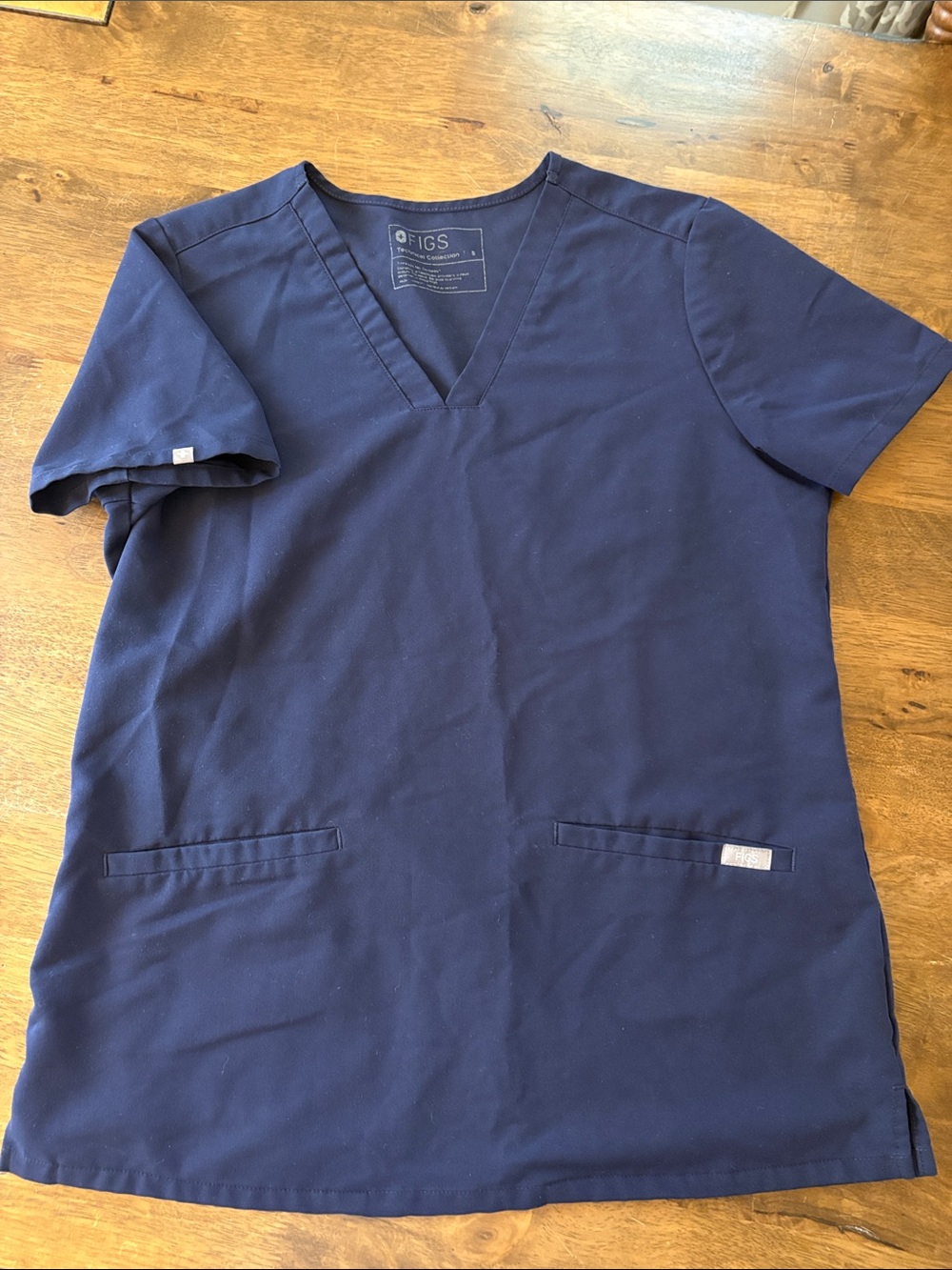 Figs Navy V-Neck Scrub Top